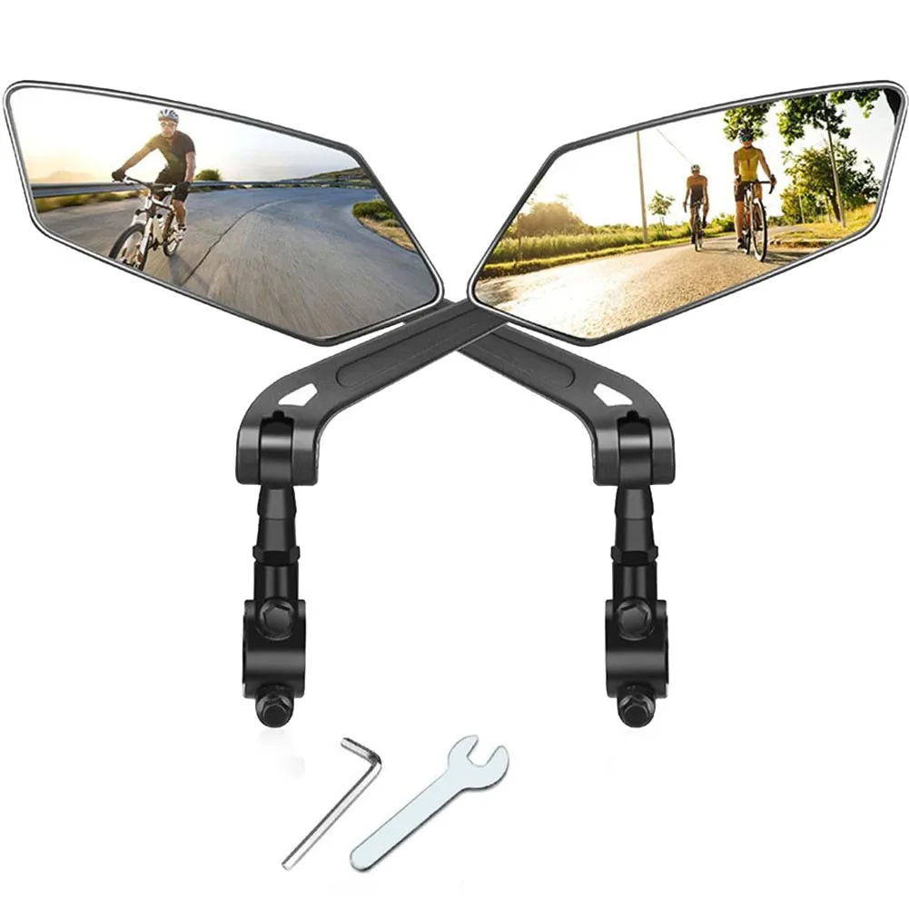Bike Rear View Mirror Reflector Adjustable Rotatable Handlebar Mirror Clear Rearview Electric Scooter Cycling Bicycle Accessorie
