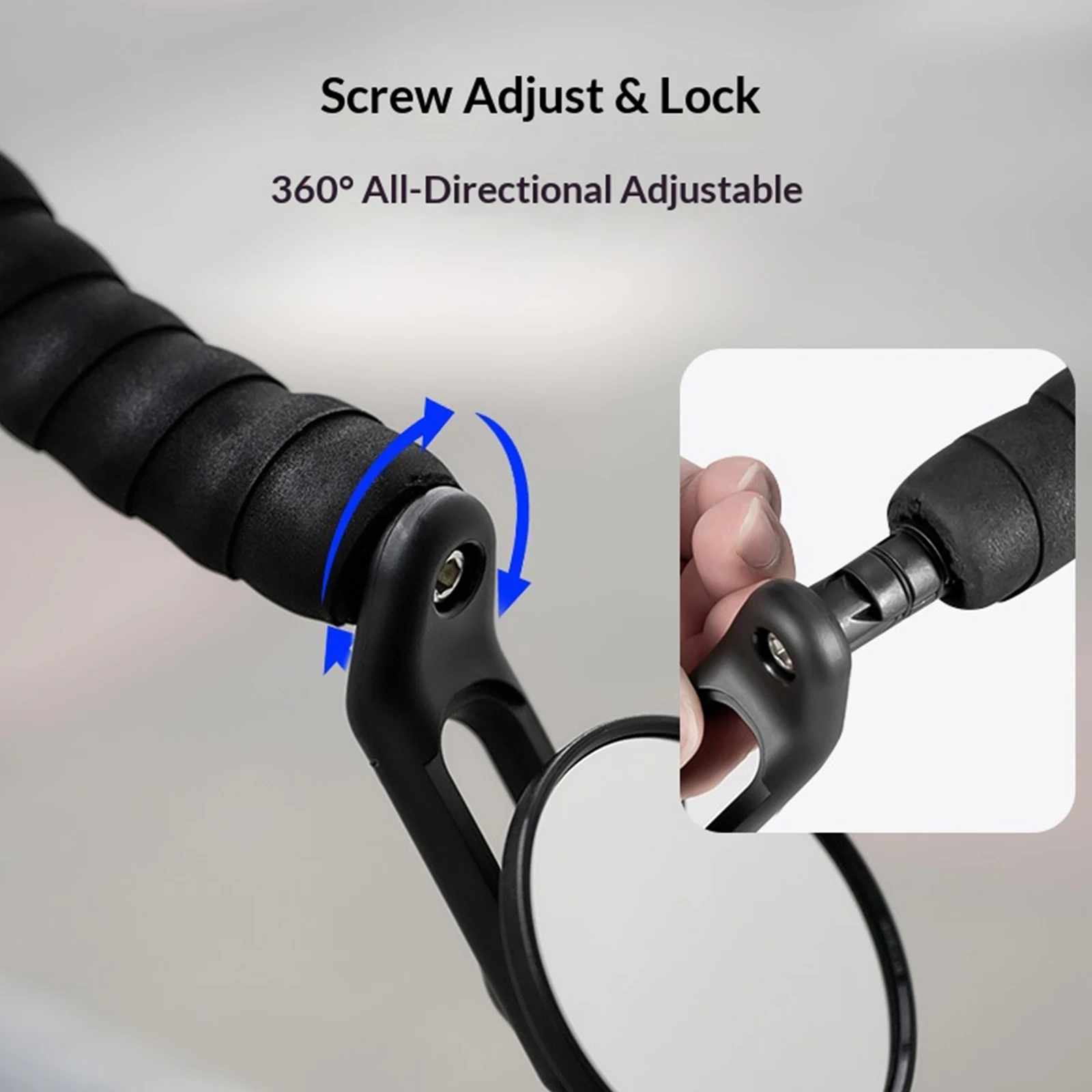 360° Adjustable Handlebar Plug Rearview Mirror Rotatable Bicycle Rearview Mirror Handlebar End Wide-Angle Mirrors Bike Accessory