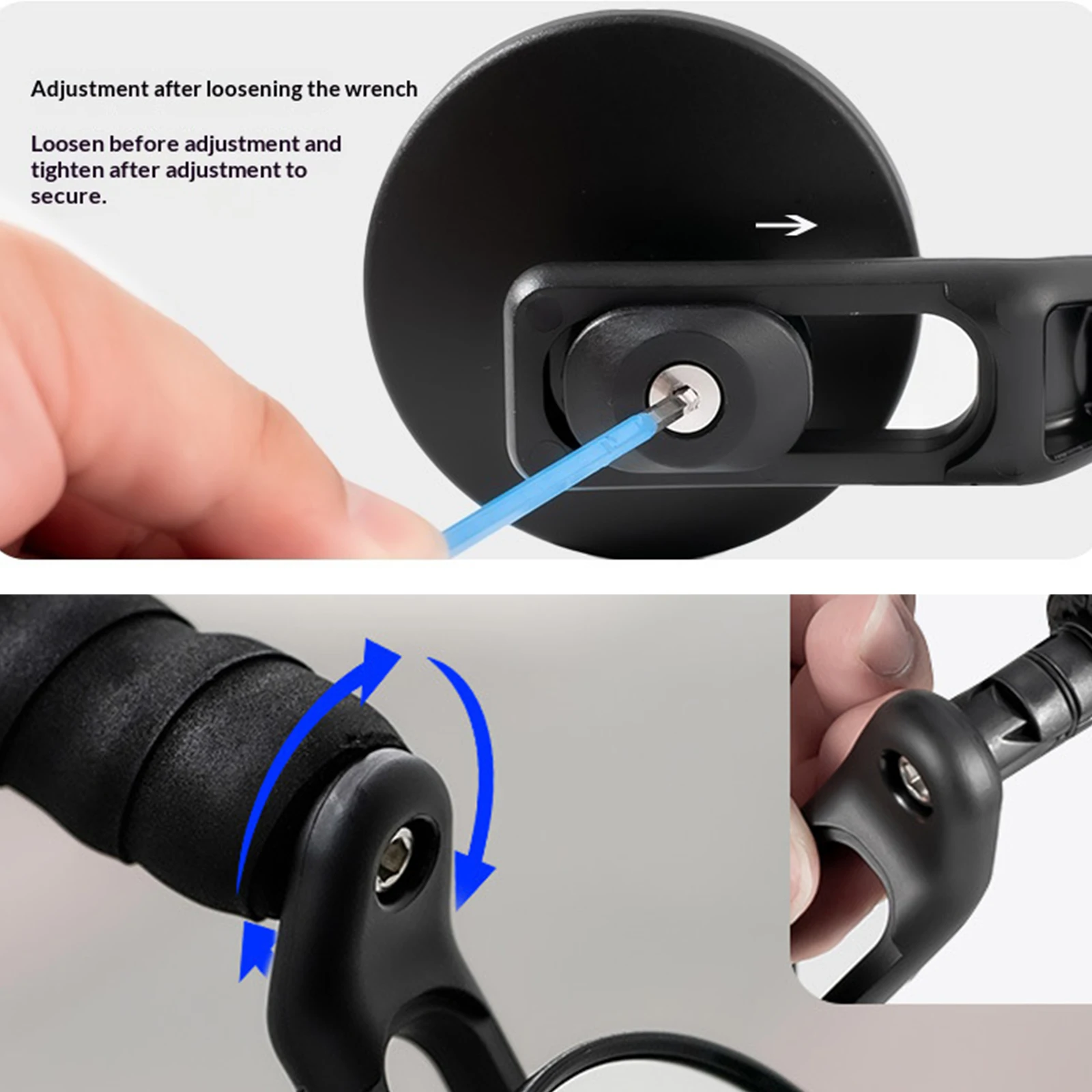 360° Adjustable Handlebar Plug Rearview Mirror Rotatable Bicycle Rearview Mirror Handlebar End Wide-Angle Mirrors Bike Accessory