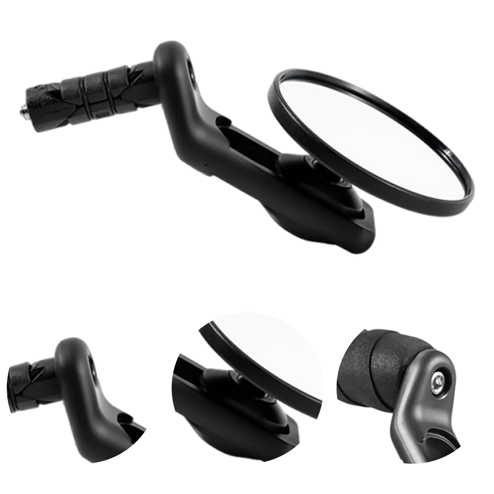 360° Adjustable Handlebar Plug Rearview Mirror Rotatable Bicycle Rearview Mirror Handlebar End Wide-Angle Mirrors Bike Accessory