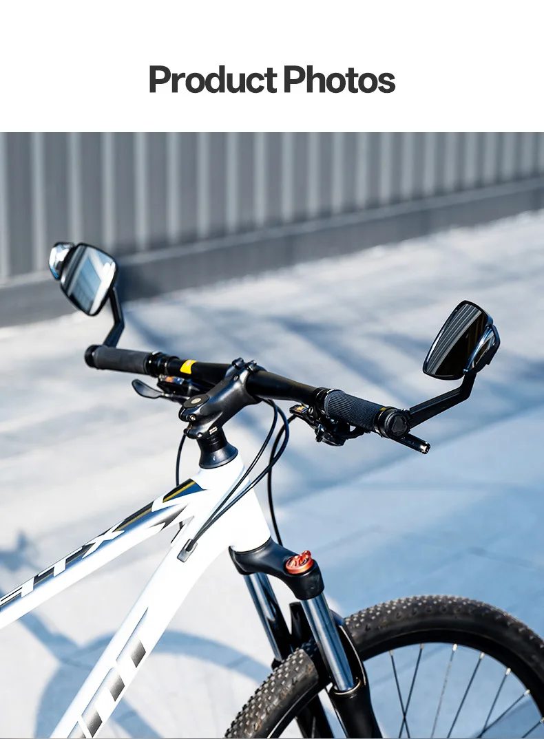 Mountain Bike Handlebar End Rearview Mirror Adjustable Wide-Angle Convex Cycling Mirror Bar-End Insert Bicycle Safety MTB Part