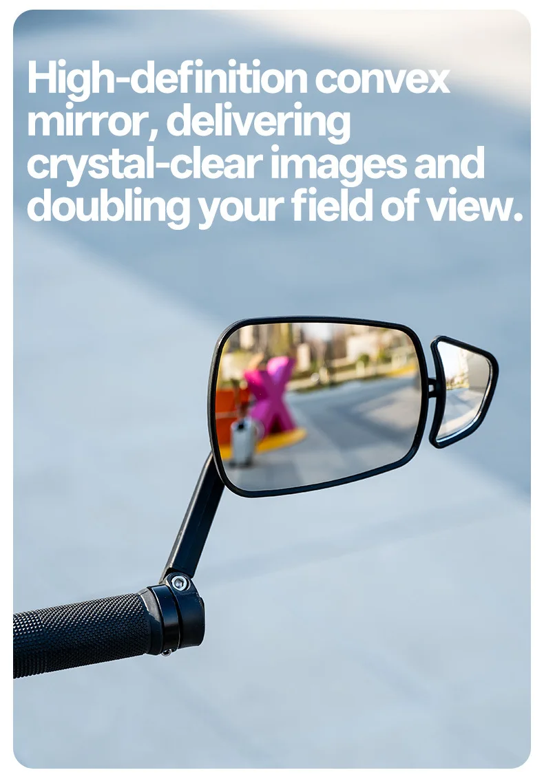 Mountain Bike Handlebar End Rearview Mirror Adjustable Wide-Angle Convex Cycling Mirror Bar-End Insert Bicycle Safety MTB Part