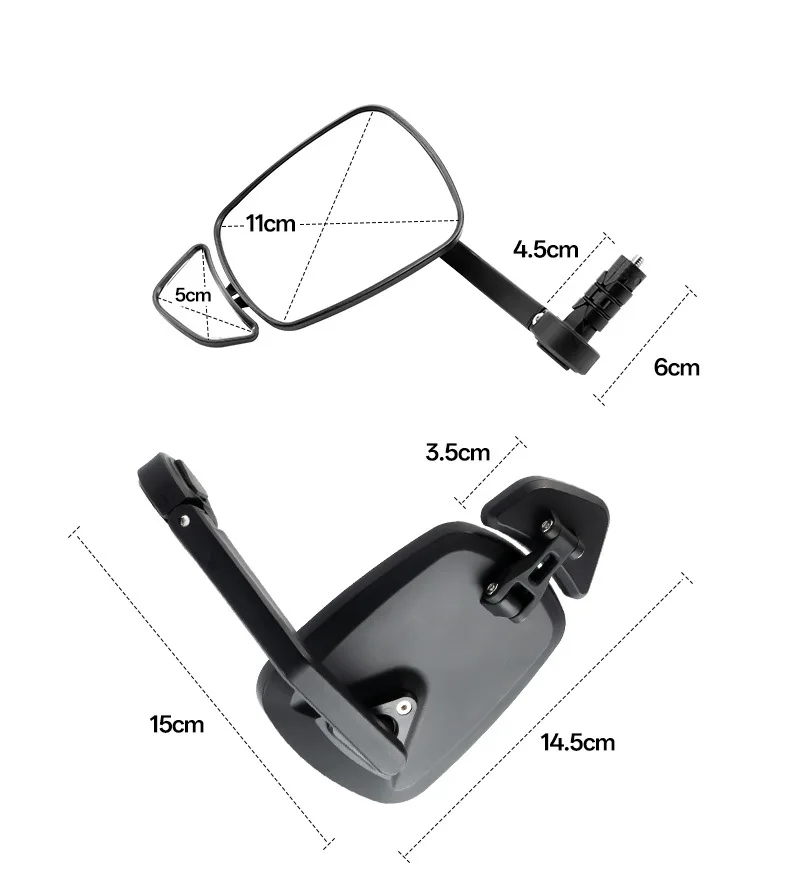 Mountain Bike Handlebar End Rearview Mirror Adjustable Wide-Angle Convex Cycling Mirror Bar-End Insert Bicycle Safety MTB Part