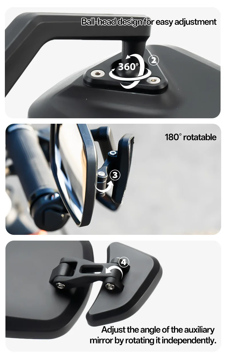 Mountain Bike Handlebar End Rearview Mirror Adjustable Wide-Angle Convex Cycling Mirror Bar-End Insert Bicycle Safety MTB Part