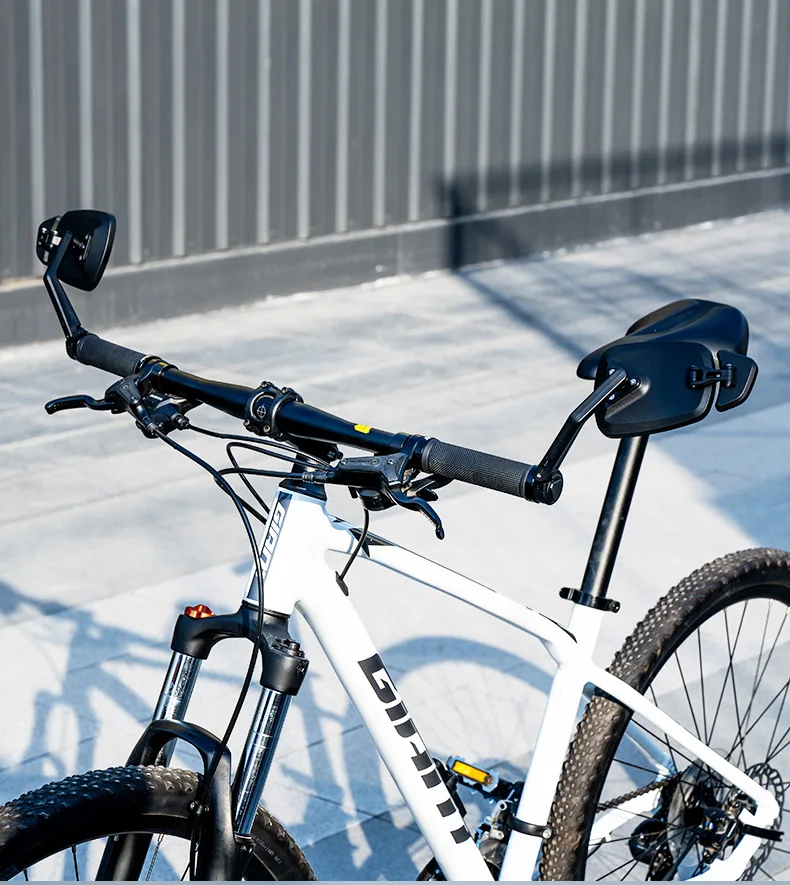Mountain Bike Handlebar End Rearview Mirror Adjustable Wide-Angle Convex Cycling Mirror Bar-End Insert Bicycle Safety MTB Part