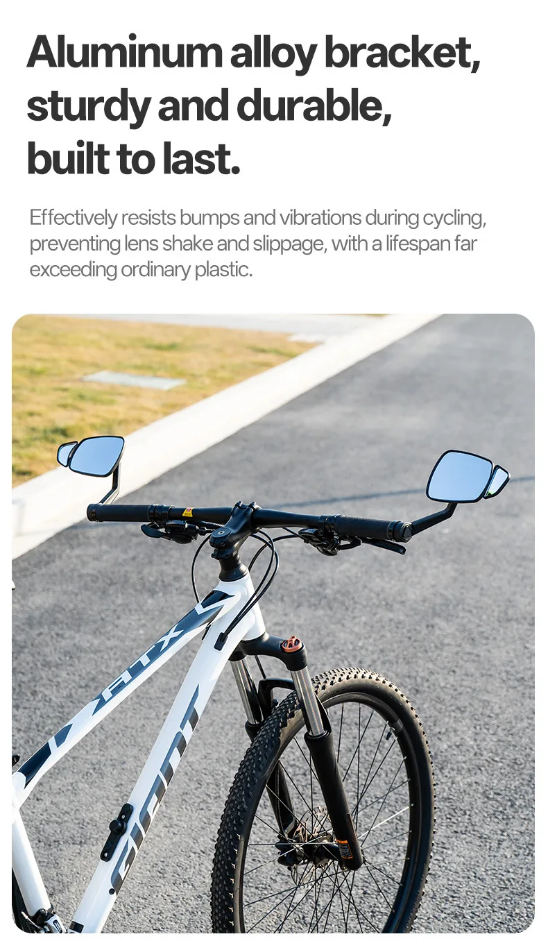 Mountain Bike Handlebar End Rearview Mirror Adjustable Wide-Angle Convex Cycling Mirror Bar-End Insert Bicycle Safety MTB Part
