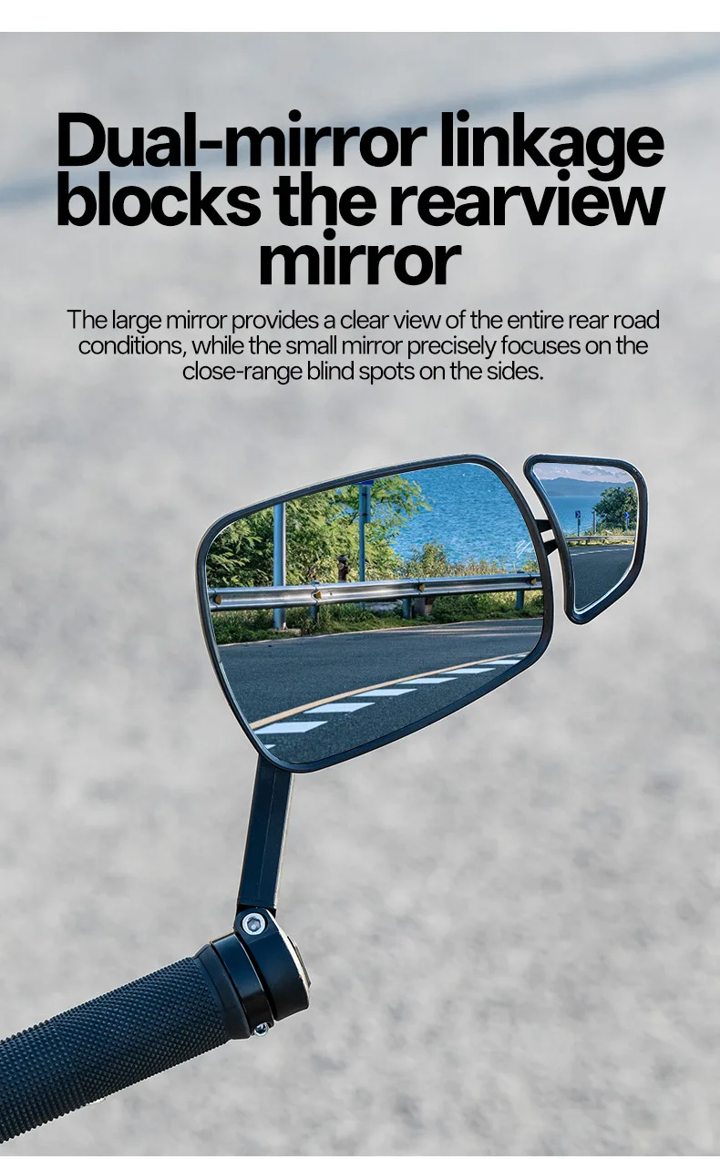 Mountain Bike Handlebar End Rearview Mirror Adjustable Wide-Angle Convex Cycling Mirror Bar-End Insert Bicycle Safety MTB Part