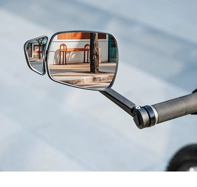 Mountain Bike Handlebar End Rearview Mirror Adjustable Wide-Angle Convex Cycling Mirror Bar-End Insert Bicycle Safety MTB Part