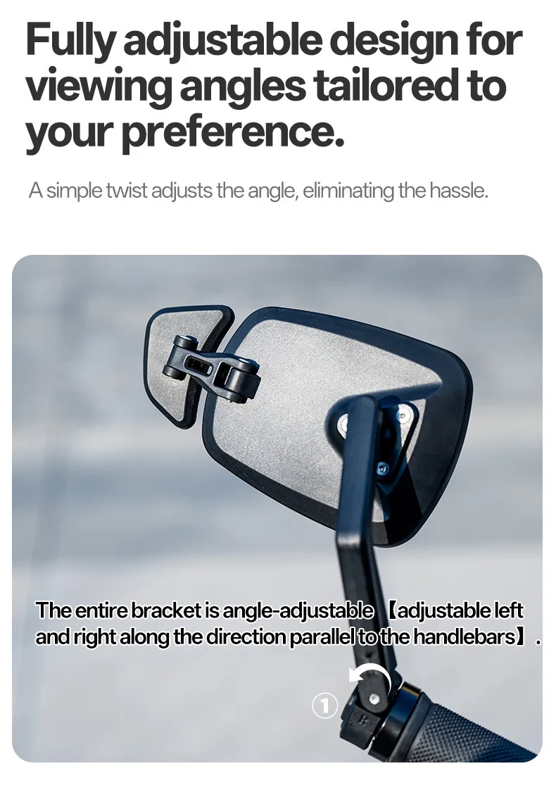 Mountain Bike Handlebar End Rearview Mirror Adjustable Wide-Angle Convex Cycling Mirror Bar-End Insert Bicycle Safety MTB Part