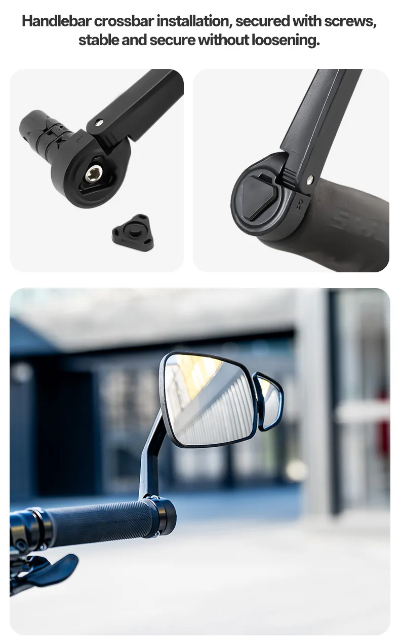 Mountain Bike Handlebar End Rearview Mirror Adjustable Wide-Angle Convex Cycling Mirror Bar-End Insert Bicycle Safety MTB Part
