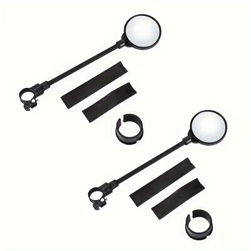 Bicycle Rearview Handlebar Mirrors 360 Rotatable for Mountain Road Bike Motorcycle Bendable Hose Adjustable Rearview Mirror
