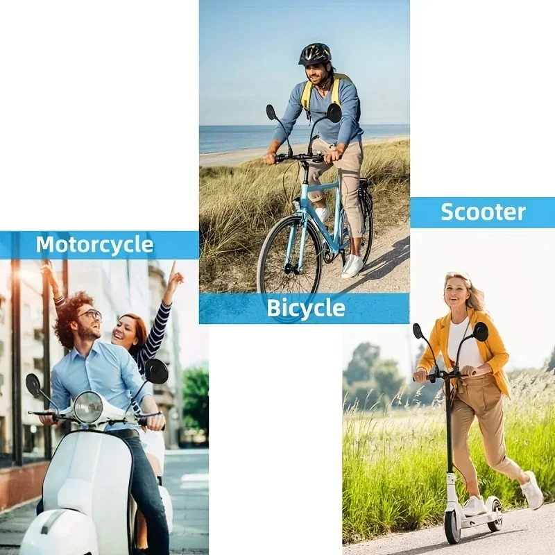 Bicycle Rearview Handlebar Mirrors 360 Rotatable for Mountain Road Bike Motorcycle Bendable Hose Adjustable Rearview Mirror