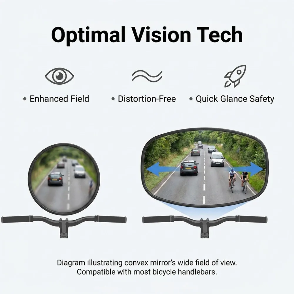 Bicycle Rearview Mirror Wide Range Adjustable Angle Reflector Scooter Bicycle Rearview Mirror Bicycle Handlebar Mirror
