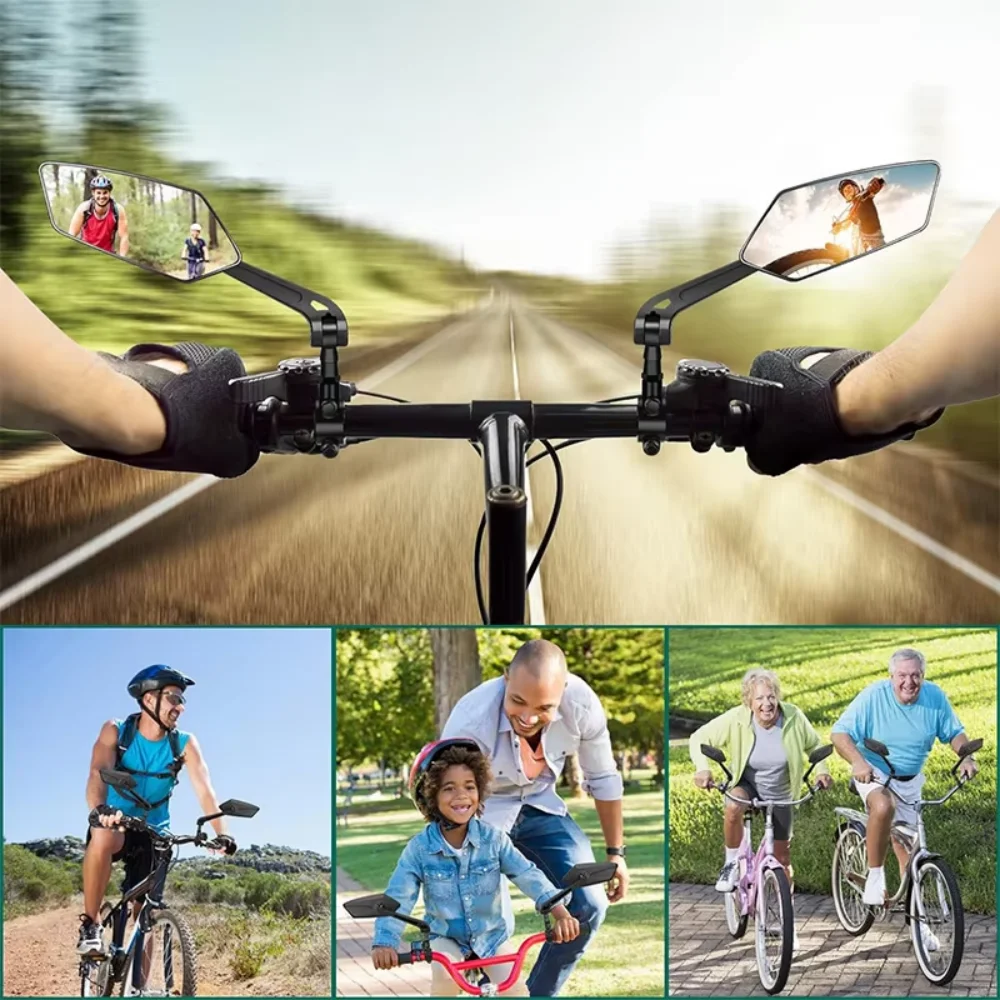 Tolex Bicycle Rearview Mirrors Adjustable 360° Rotate MTB Road Bike Handlebar RearView Mirrors Bicycle Accessories