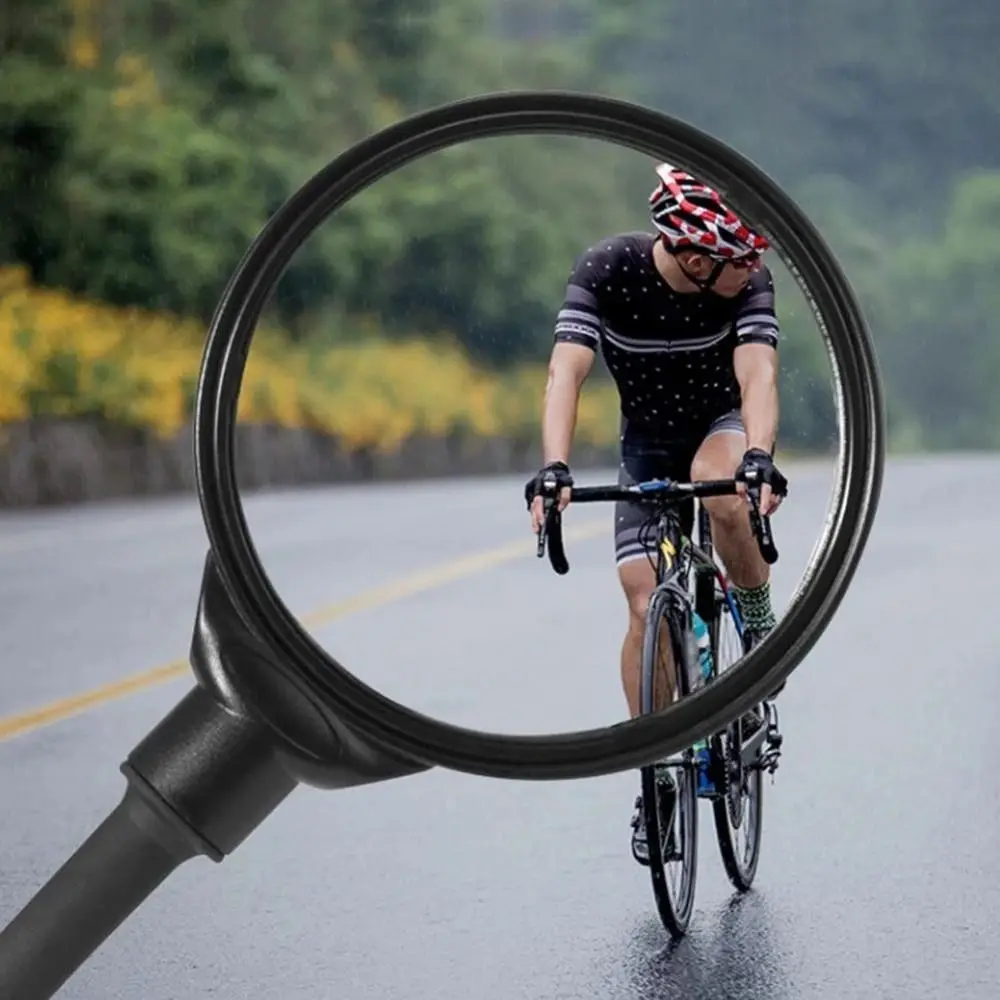 Silicone Handle Bike Handlebar Rearview Mirror Adjustable Flexible 360 Degree Rotation Rearview Mirror Black Bike Mirrors Bike