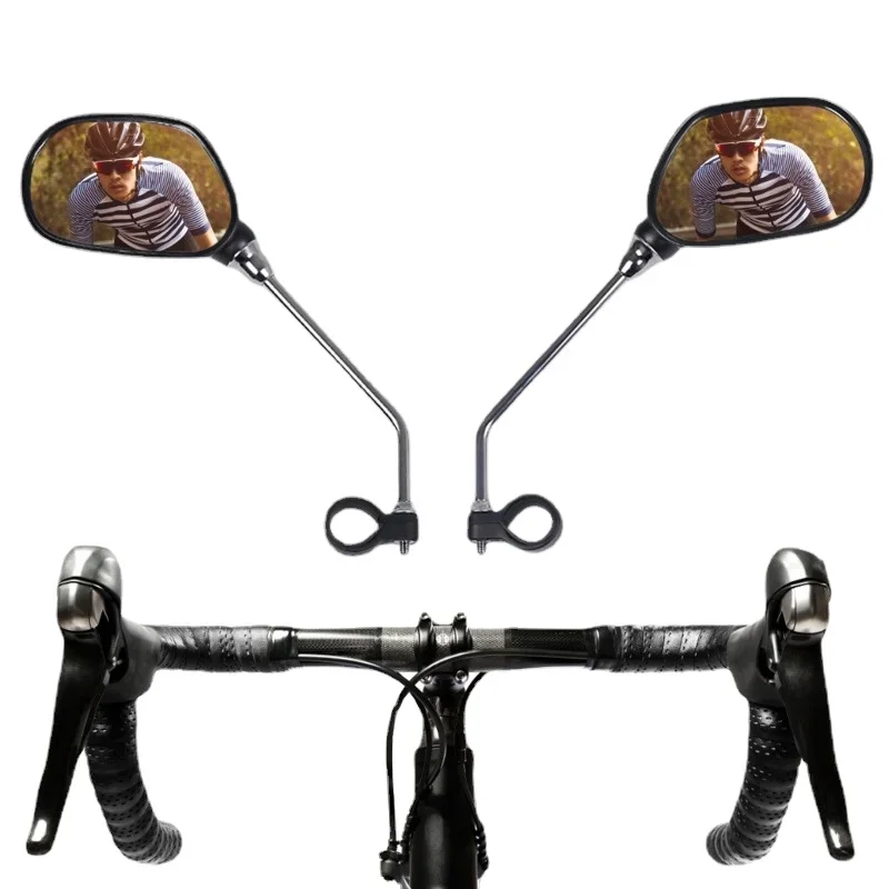 2pcs Bicycle Rearview Mirror Reflector Angle Adjustable Left Right Mirrors Outdoor Safety Riding Bicycle Handle Rearview Mirror