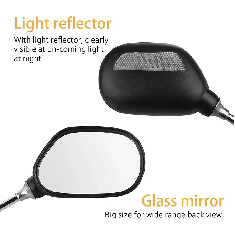 2pcs Bicycle Rearview Mirror Reflector Angle Adjustable Left Right Mirrors Outdoor Safety Riding Bicycle Handle Rearview Mirror