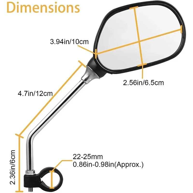 2pcs Bicycle Rearview Mirror Reflector Angle Adjustable Left Right Mirrors Outdoor Safety Riding Bicycle Handle Rearview Mirror