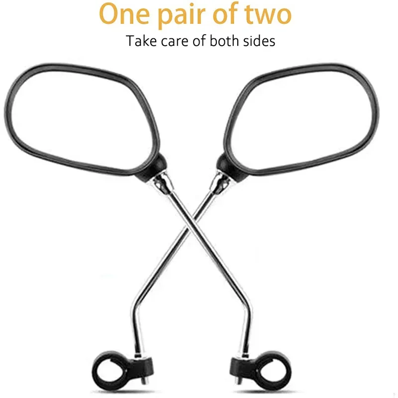 2pcs Bicycle Rearview Mirror Reflector Angle Adjustable Left Right Mirrors Outdoor Safety Riding Bicycle Handle Rearview Mirror
