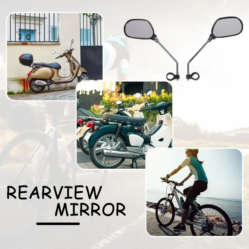 2pcs Bicycle Rearview Mirror Reflector Angle Adjustable Left Right Mirrors Outdoor Safety Riding Bicycle Handle Rearview Mirror
