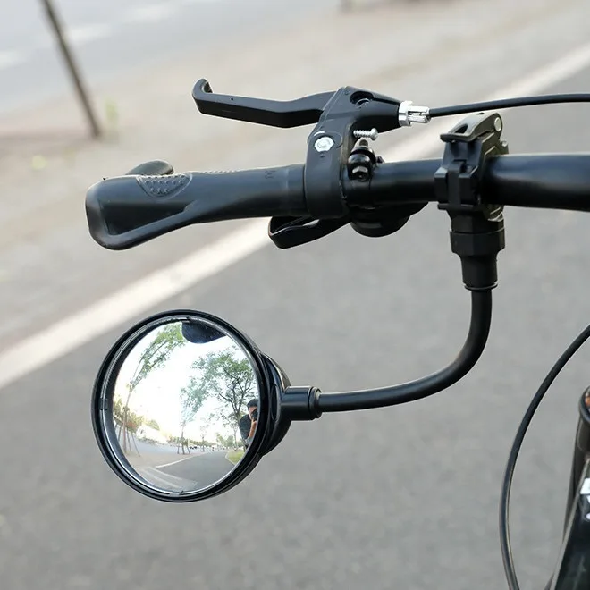 Wide Angle Bike Mirror 360 Rotatable Rearview Mirror for Bicycle Handlebar Thickened Aluminum Tube Anti Shock Convex Mirror