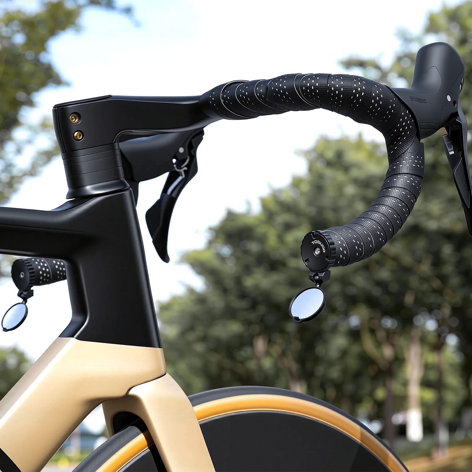 Bicycle Mini Handlebar Rearview Mirror Adjustable Rotate Clear Cycling Convex View Mirrors for MTB Road Bike Accessories