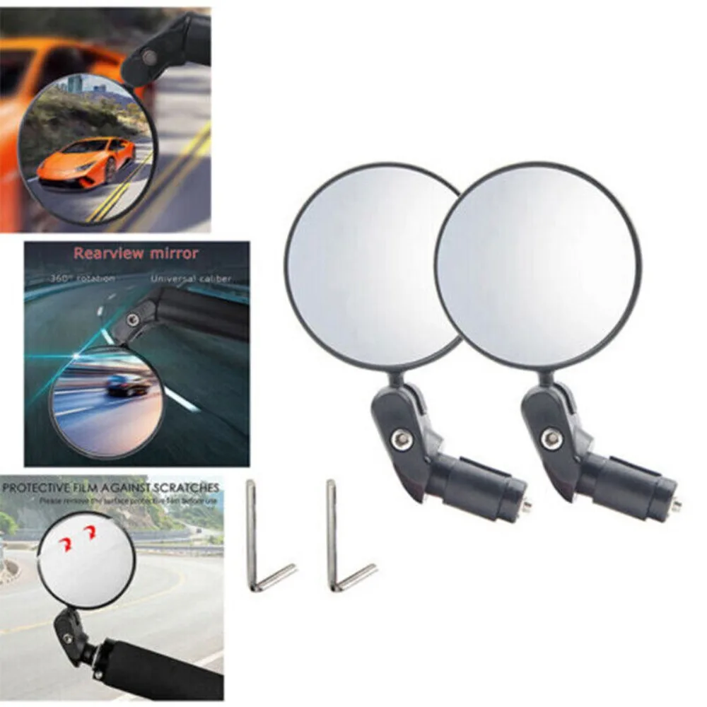 New Bicycle Bar End Mirror 360° Rotating Rearview Mountain Bike Rear View