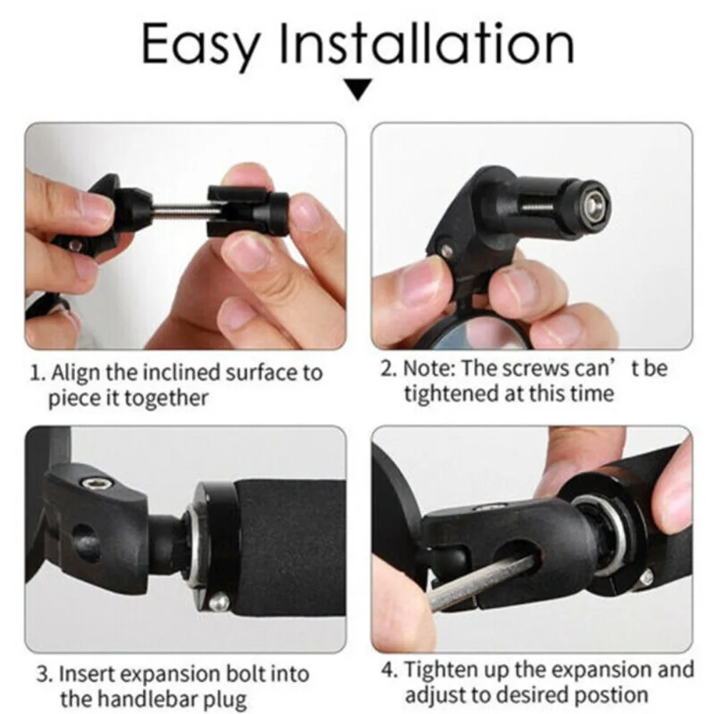 New Bicycle Bar End Mirror 360° Rotating Rearview Mountain Bike Rear View