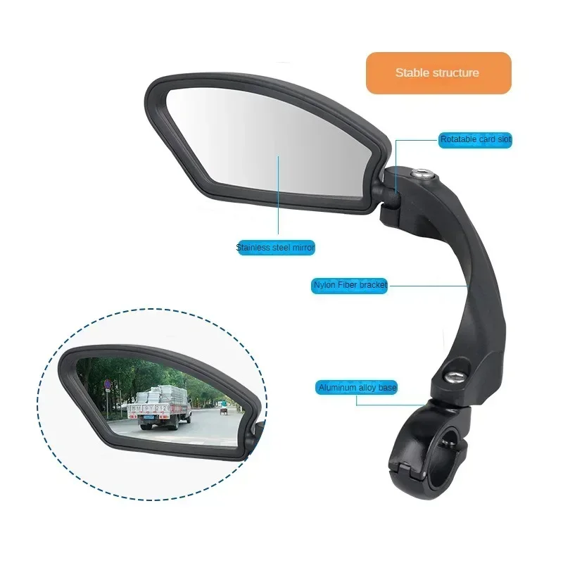 Bicycle Rearview Mirror Wide Range Adjustable Angle Reflector Scooter Bicycle Rearview Mirror Bicycle Handlebar Mirror