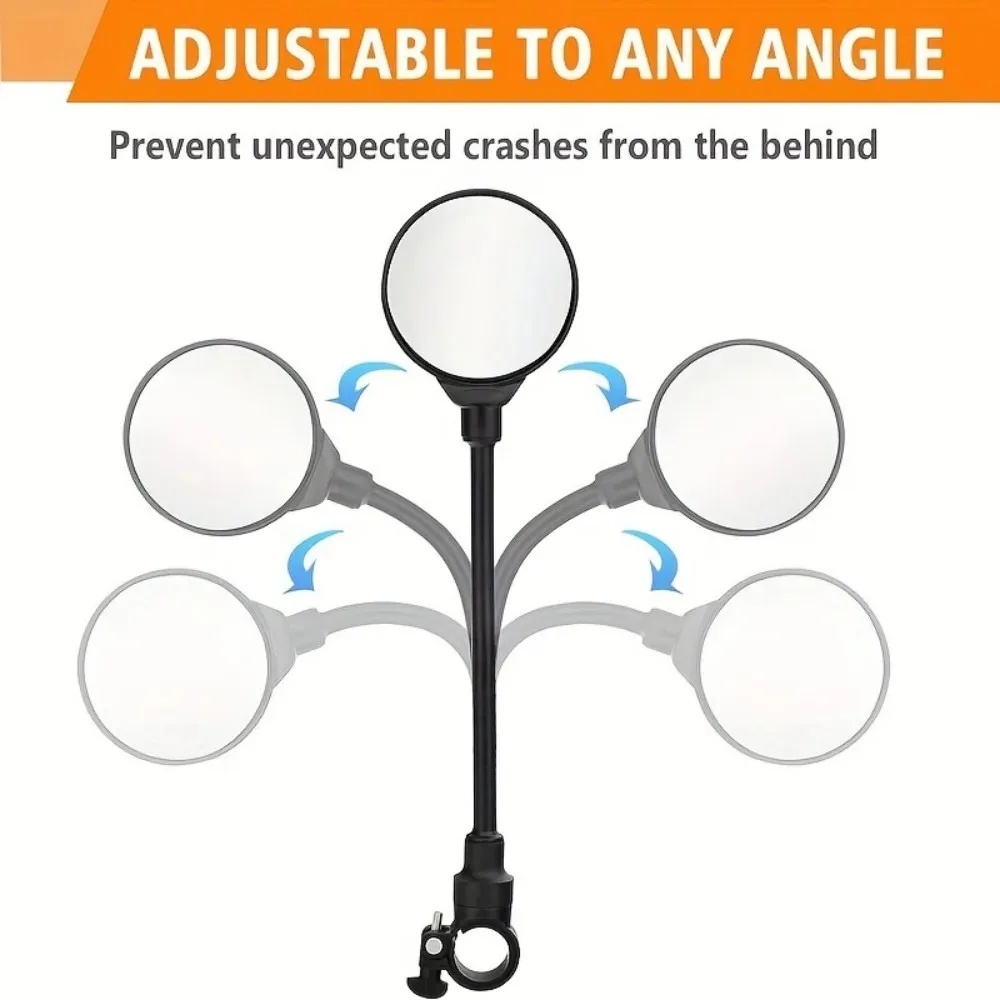 1/2PCS Bicycle Rearview Mirror 360 Rotatable Mountain Road Bike Handlebar Mirrors Adjustable Rear View Mirror Cycling Mirrors