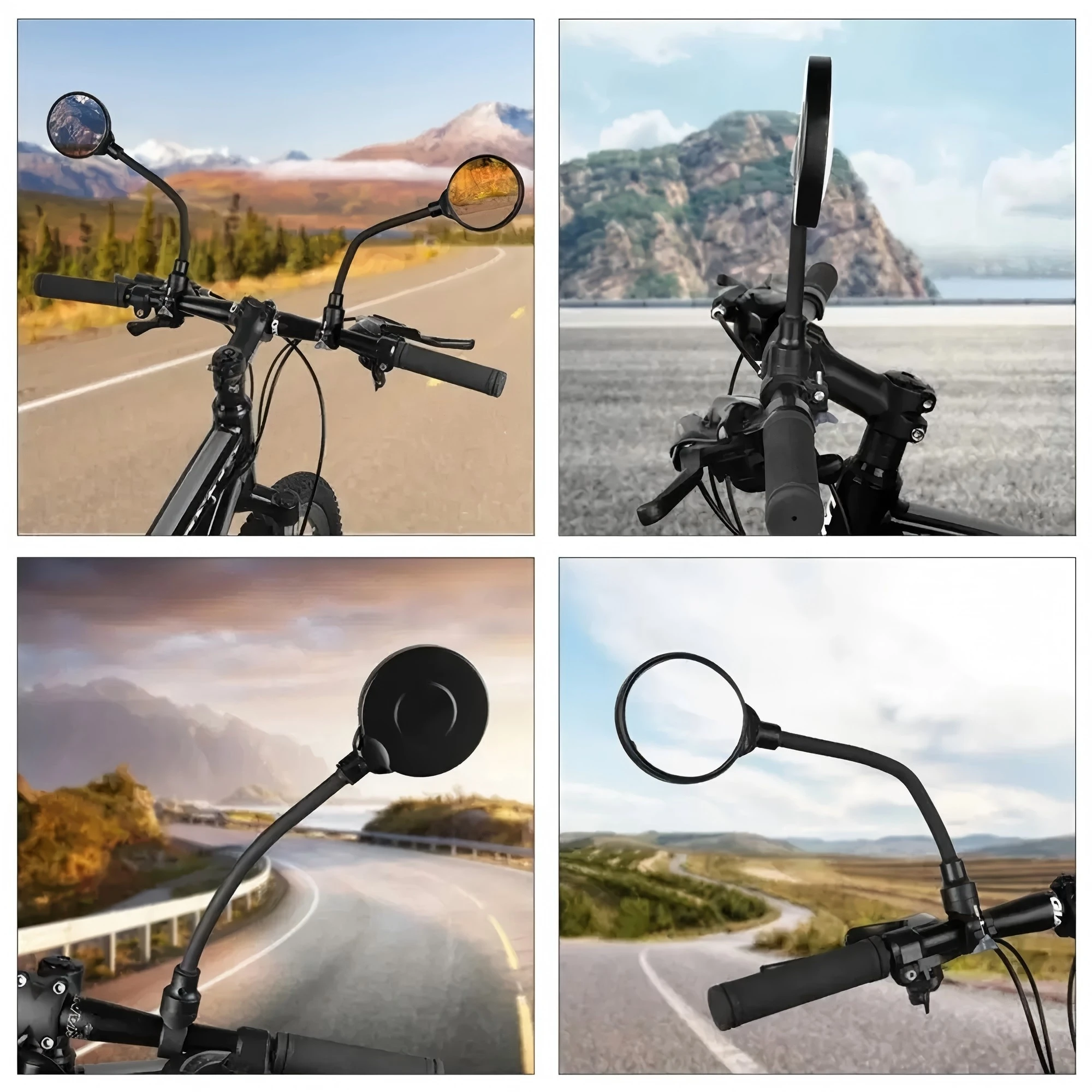 1/2PCS Bicycle Rearview Mirror 360 Rotatable Mountain Road Bike Handlebar Mirrors Adjustable Rear View Mirror Cycling Mirrors