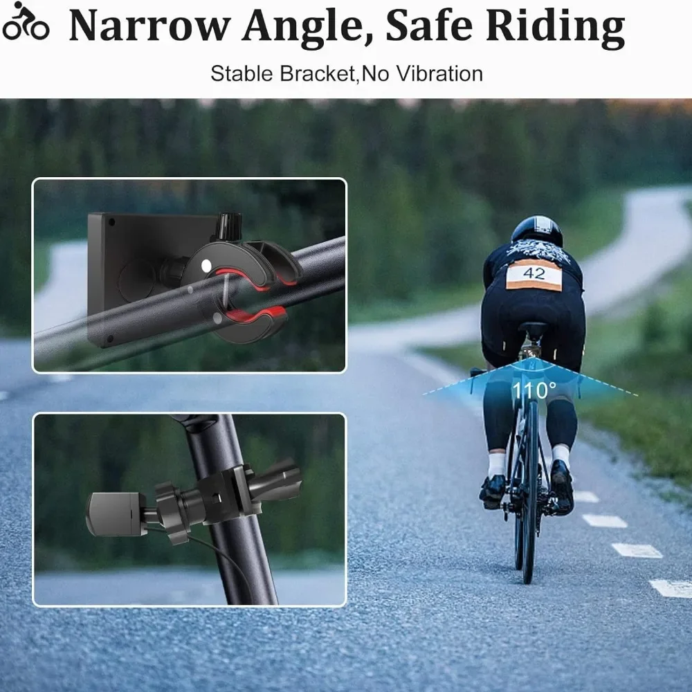 Universal 1080P Bike Rear View Camera 4.3" Monitor HD Night Vision Wide Angle for Mountain Road Bicycle Cycling