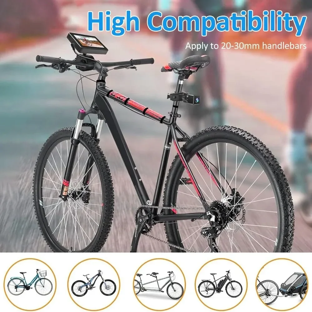 Universal 1080P Bike Rear View Camera 4.3" Monitor HD Night Vision Wide Angle for Mountain Road Bicycle Cycling