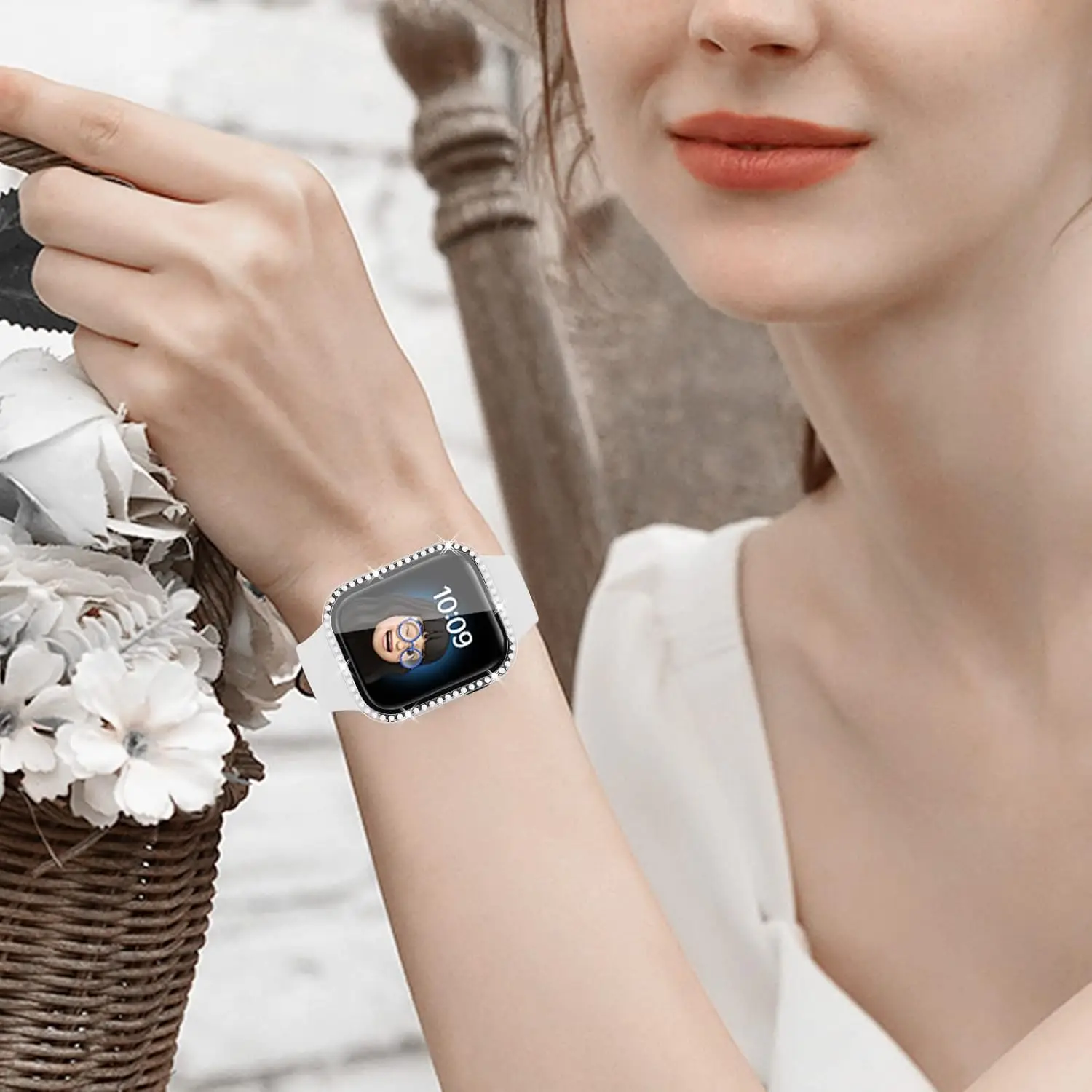 Glitter Tempered Glass Case for Apple Watch Series 10 46MM 42MM Ultra 3 2 9 49MM 45MM 41MM 40MM 44MM Screen Protector Protection
