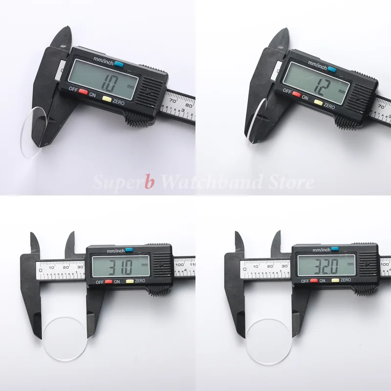 Flat Sapphire Watch Glass Thickness 1.0/1.2mm Diameter 28-32mm Round Transparent Crystal Mineral Glass Watch Parts