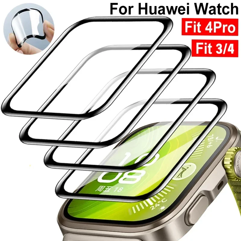 Screen Protector for Huawei Watch Fit 3 4 3D Curved Screen Protector Huawei Watch Fit3 4 Pro HD Full Coverage Protective Film