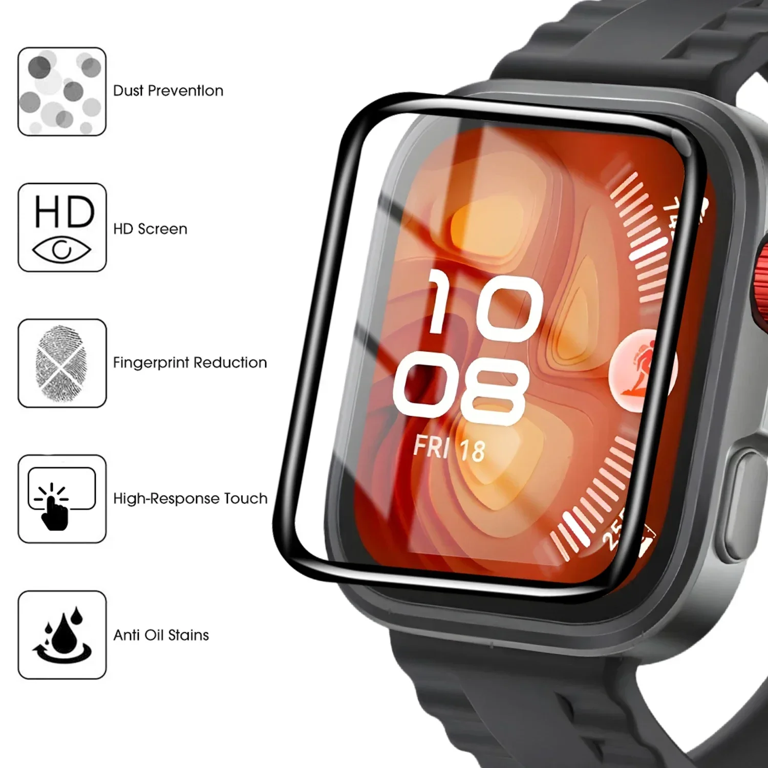 Screen Protector for Huawei Watch Fit 3 4 3D Curved Screen Protector Huawei Watch Fit3 4 Pro HD Full Coverage Protective Film