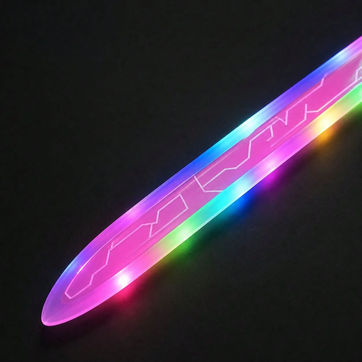 Demon Hunters Rumi Light Up Sword Plastic Cosplay Prop LED Rainbow Real Size Japanese Katana Display Collectible Roleplay Gift