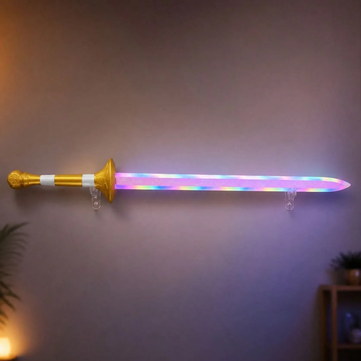 Demon Hunters Rumi Light Up Sword Plastic Cosplay Prop LED Rainbow Real Size Japanese Katana Display Collectible Roleplay Gift