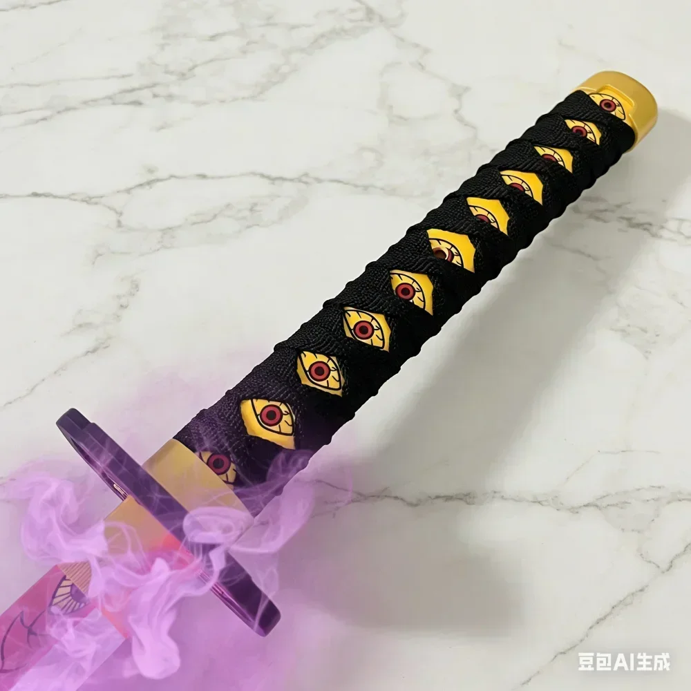 40inch Demon Slayer Kokushibo Katana LED Lightsabre Mist Original Cosplay Accessories Prop Wood Katana Vapor Schwert Toy Gift