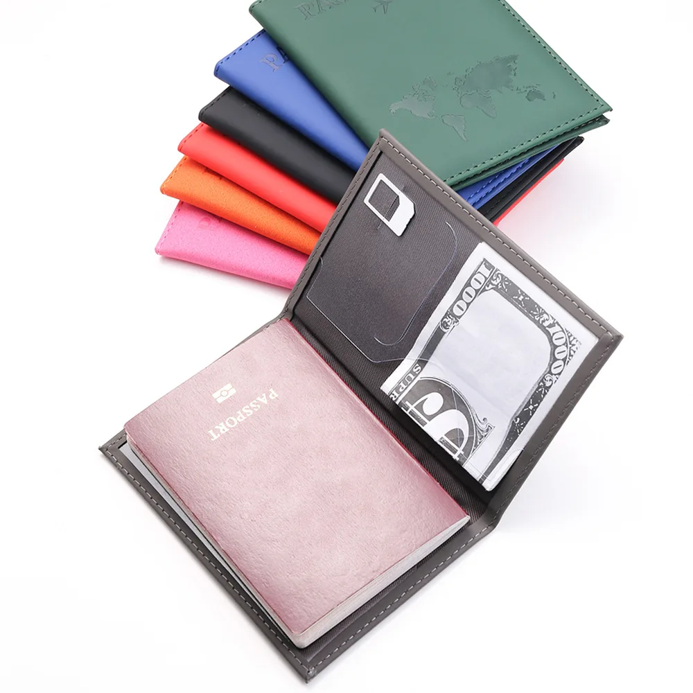 Vintage RFID Passport Cover for Women & Men - Multi-Function PU Leather Wallet Case with ID/Bank Card Slots, Travel Accessory