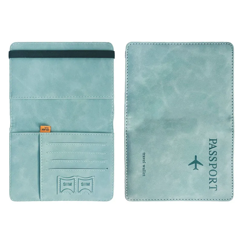 Vintage RFID Passport Cover for Women & Men - Multi-Function PU Leather Wallet Case with ID/Bank Card Slots, Travel Accessory