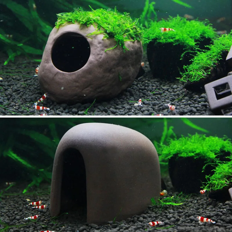 Ceramic Aquarium Decoration Fish Shrimps Shelter House Pottery Scorpion House Canister Simulation Stone Fish Tank Decor Great
