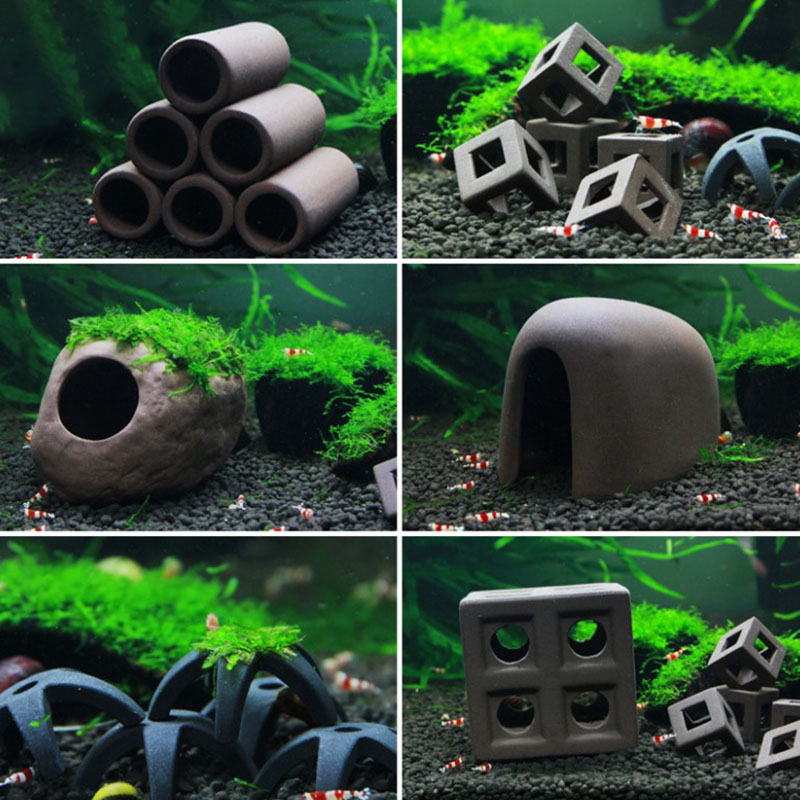 Ceramic Aquarium Decoration Fish Shrimps Shelter House Pottery Scorpion House Canister Simulation Stone Fish Tank Decor Great