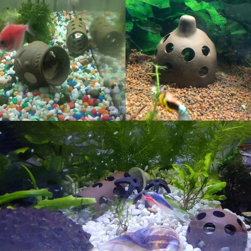 Ceramic Aquarium Decoration Fish Shrimps Shelter House Pottery Scorpion House Canister Simulation Stone Fish Tank Decor Great