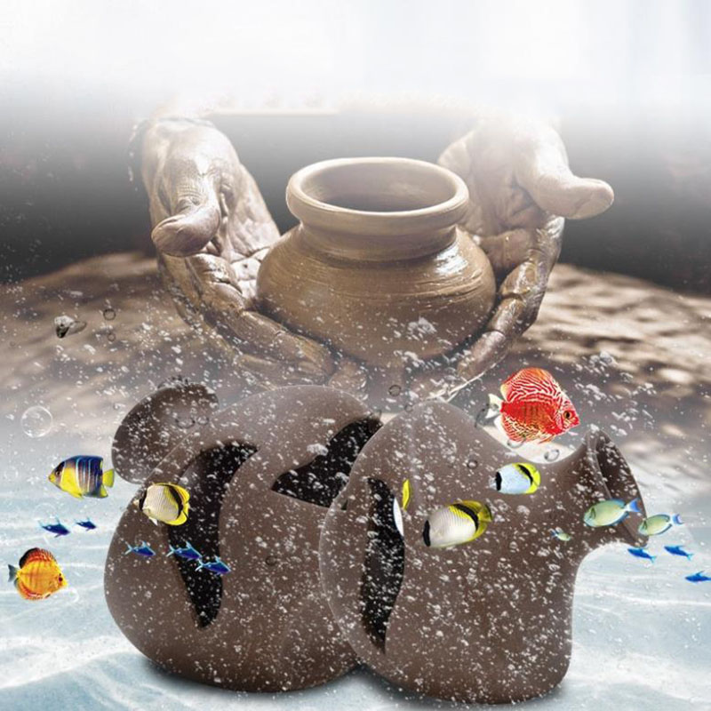 Ceramic Aquarium Decoration Fish Shrimps Shelter House Pottery Scorpion House Canister Simulation Stone Fish Tank Decor Great