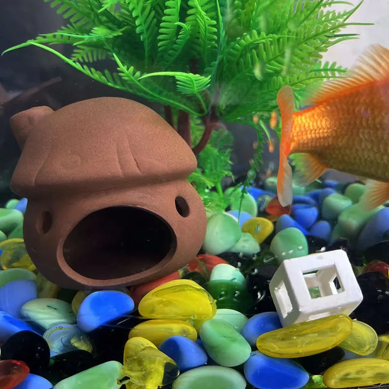 Ceramic Aquarium Decoration Fish Shrimps Shelter House Pottery Scorpion House Canister Simulation Stone Fish Tank Decor Great