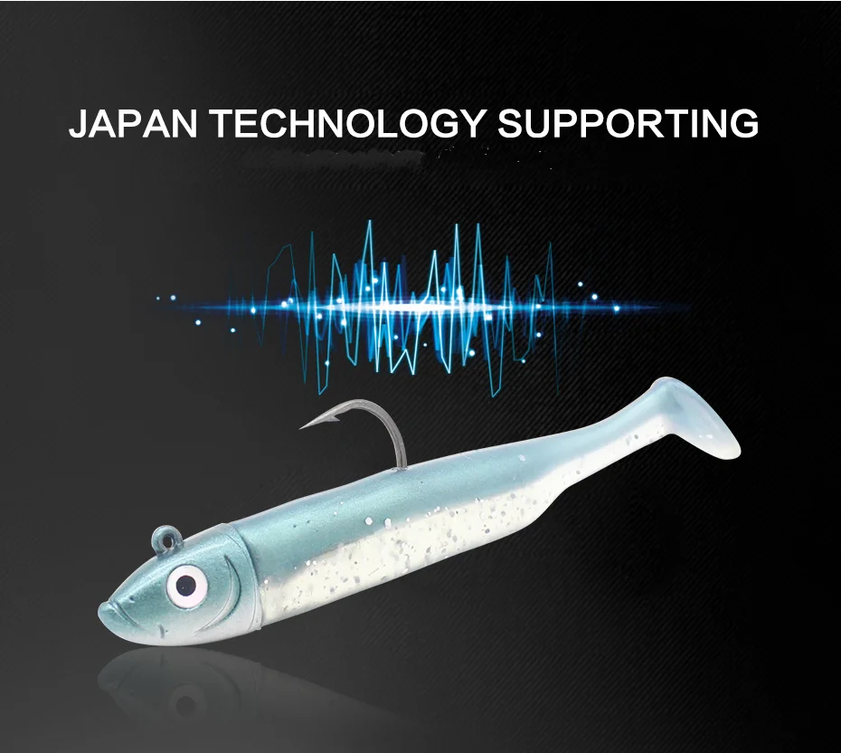 Seabass Fishing Lure Kit at 6cm 7.5cm 9cm 11.5cm 14.5cm Soft Lure Paddle Tail with Kinds Jig Head Inshore Jigging Soft Bait