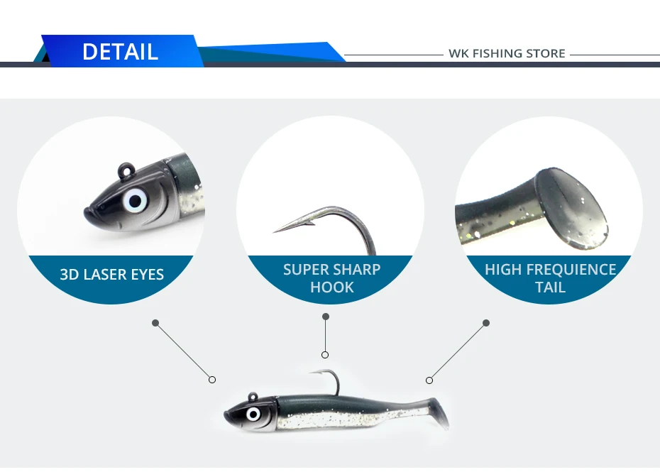 Seabass Fishing Lure Kit at 6cm 7.5cm 9cm 11.5cm 14.5cm Soft Lure Paddle Tail with Kinds Jig Head Inshore Jigging Soft Bait