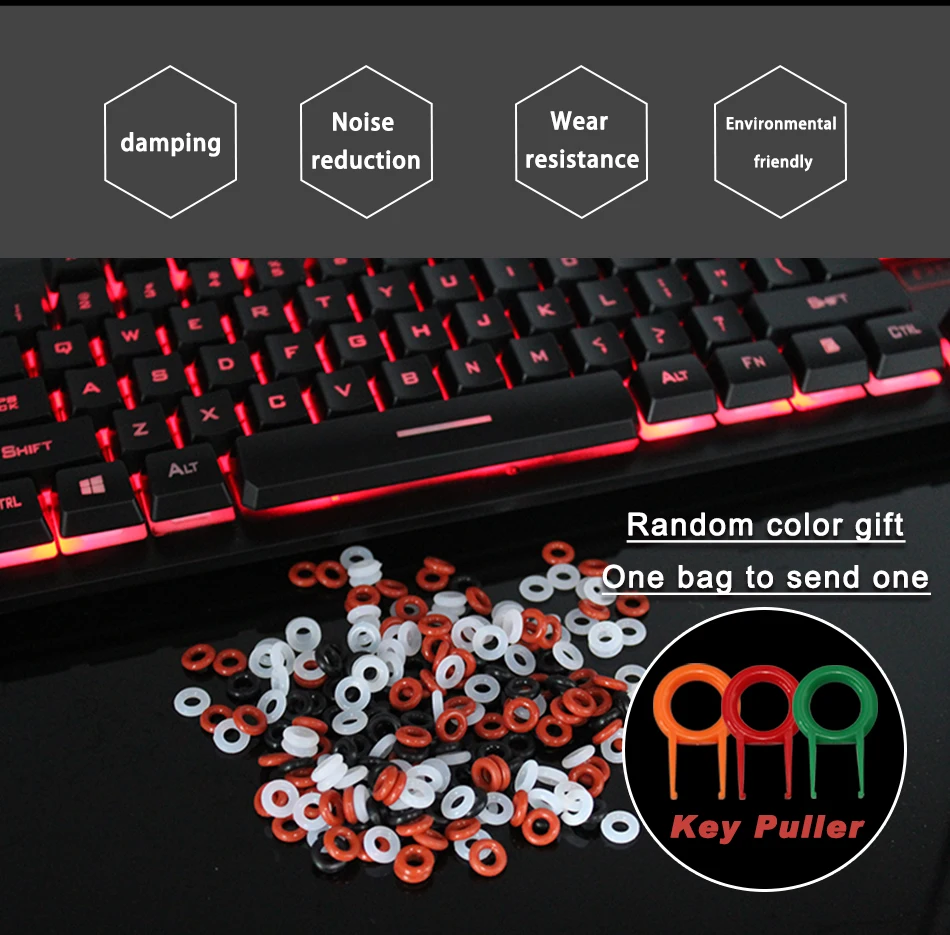 Keyboard O-Ring Keycaps Silicone Rubber ORing Switch Sound Dampeners Cherry MX Dampers Key Cap Silicone Seal Ring.
